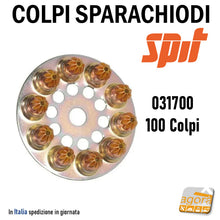 Carica l'immagine nel visualizzatore di Gallery, 031700 CARTUCCIA SPIT GIALLA 6,30/10 PZ 100 X CHIODATRICE SPIT P60 P110 CARTONGESSO