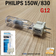 Carica l'immagine nel visualizzatore di Gallery, Lampada Philips Master Colour CDM-TD 150w 830 G12 BISPINA per faro da negozio e locale EAN 8711500197801 PROFESSIONALE LAMPADINA RICAMBIO