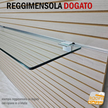 Carica l'immagine nel visualizzatore di Gallery, reggimensola supporto per mensola in vetro cristallo ripiano ripiani in vetro per doga dogato canalina orizzontale supporti vetri