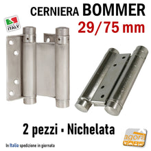 Carica l'immagine nel visualizzatore di Gallery, Cerniera Bommer a molla doppia azione ART.107 NICKELATA NICHELATA