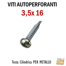 Carica l'immagine nel visualizzatore di Gallery, viti professionali per metallo autoforanti autoperforanti zincate testa cilindrica a croce lunghe 3.5x16mm lunga 1,6cm