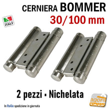 Carica l'immagine nel visualizzatore di Gallery, Cerniere porta saloon Bommer a doppia azione molla doppia 30 100 mm 30/100 nichelata