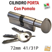 Carica l'immagine nel visualizzatore di Gallery, CILINDRO YALE PER PORTA POMOLO EUROCILINDRO PER SERRATURE PORTA 74mm 30/40 NICHELATO ROSETTA girabile a mano