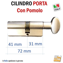 Carica l'immagine nel visualizzatore di Gallery, CILINDRO YALE PER PORTA POMOLO EUROCILINDRO PER SERRATURE PORTA 74mm 30/40 NICHELATO ROSETTA