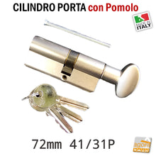 Carica l'immagine nel visualizzatore di Gallery, CILINDRO YALE PER PORTA POMOLO EUROCILINDRO PER SERRATURE PORTA 74mm 30/40 NICHELATO ROSETTA per chiudersi dentro senza chiave