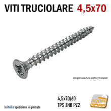 Carica l'immagine nel visualizzatore di Gallery, VITI da LEGNO TESTA SVASATA TRUCIOLARE MDF PZD 4,5 X 70 VITE TPS ZNB 200pz vite per truciolati professionale alta qualità