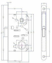 Carica l'immagine nel visualizzatore di Gallery, serratura bonaiti magnetica b-forty 18x196mm chiave schema