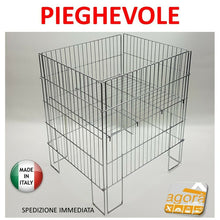 Carica l'immagine nel visualizzatore di Gallery, CESTA ESPOSITORE BANCARELLA PIEGHEVOLE IN FILO 50X60 ESPOSITRICE RIPIANO MOBILE
