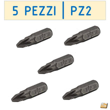 Carica l'immagine nel visualizzatore di Gallery, inserto avvitatore per viti legno PZ2 25mm attacco 1/4 pollice standard professionale bit