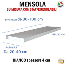 Carica l'immagine nel visualizzatore di Gallery, mensola senza staffe con reggimensola a scomparsa invisibili regolabiili su misura molto profonda e robusta su misura supporto regolabile di qualità lunga mensole libreria 80 - 100 cm