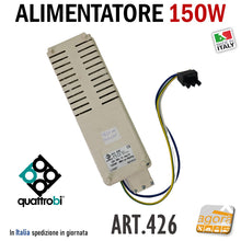Carica l'immagine nel visualizzatore di Gallery, ALIMENTATORE 150W QUATTROBI ART.426 PER FARI NEGOZIO 230V DRIVER PER FARETTI FARO ILLUMINAZIONE NEGOZI