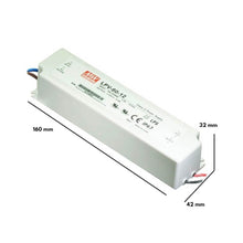 Load image into Gallery viewer, ALIMENTATORE STRIP LED 12V 60W 5A MeanWell LPV-60-12 IP67 EAN:4021087006873 WATERPROOF 240V USCITA COSTANTE 12V 60W MW driver strisce led