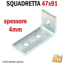 Carica l'immagine nel visualizzatore di Gallery, 25pz Squadretta di Assemblaggio mm 47x91x35 sp 4,0 Acciaio Zincato Forata ANGOLARE DI GIUNZIONE LATRINA PIEGATA VARIFIX CON 3 FORI