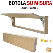 Carica l'immagine nel visualizzatore di Gallery, BOTOLA FILO MURO RASOPARETE PER CARTONGESSO MURATURA CON ANTA APERTURA VERSO L ALTO A ribalta senza maniglia push and pull