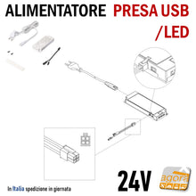 Load image into Gallery viewer, Alimentatore per strip LED EMUCA LED SMART 24V DC per luci led presa USB plugy DRIVER economico di qualità