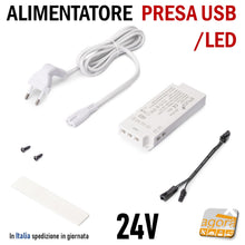 Load image into Gallery viewer, Alimentatore per strip LED EMUCA LED SMART 24V DC per luci led presa USB plugy DRIVER