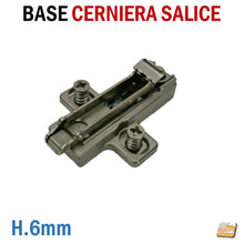 Carica l'immagine nel visualizzatore di Gallery, BASE BASETTA PER CERNIERE SALICE DOMI RAPIDCLICK H6MM DUOMATIC H 6 BARGR69/16 EAN: 8053468003306 A CROCE CON VITI EURO LUNGHE PREMONTATE A INNESTO RAPIDO ALTA PRONTA CONSEGNA DISPONIBILE