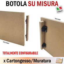 Carica l'immagine nel visualizzatore di Gallery, botola apribile anta sportello ispezionabile per arrivo valvole riscaldamento a pavimento quadri elettrici a click in pannello su misura