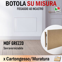 Carica l'immagine nel visualizzatore di Gallery, botola apribile anta sportello ispezionabile per arrivo valvole riscaldamento a pavimento quadri elettrici su misura personalizzata