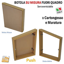 Carica l'immagine nel visualizzatore di Gallery, SPORTELLO BOTOLA INCASSO A FILO PUSH CARTONGESSO / MURO SU MISURA INCLINATA FUORI QUADRO