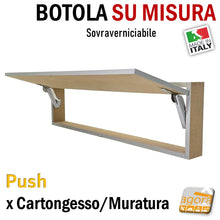 Carica l'immagine nel visualizzatore di Gallery, SPORTELLO BOTOLA INCASSO A FILO PUSH CARTONGESSO / MURO SU MISURA RIBALTA VERSO L'ALTO filomuro rasomuro verniciabile laccabile come la parete