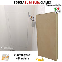 Carica l'immagine nel visualizzatore di Gallery, Botola ispezionabile sportello antina rasomuro rasoparete invisibile nascosta apertura push nascosta senza maniglia su misura verniciabile