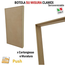 Carica l'immagine nel visualizzatore di Gallery, Botola ispezionabile sportello antina rasomuro rasoparete invisibile nascosta apertura push nascosta senza maniglia su misura verniciabile produzione italiana