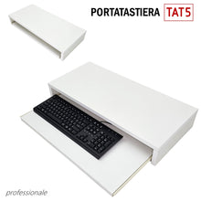 Carica l'immagine nel visualizzatore di Gallery, portatastiera estraibile per pc con spazio per tastiera e mouse bianco a estrazione professionale robusto bianco per scrivania sottopiano e soprapiano