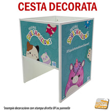 Carica l'immagine nel visualizzatore di Gallery, Cestone cesta espositore decorato con logo aziendale pubblicitario su misura