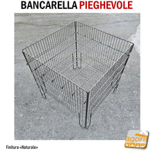 Carica l'immagine nel visualizzatore di Gallery, BANCARELLA PIEGHEVOLE 80x80x80H ESPOSITORE CESTA CESTONE CON RIPIANO MOBILE NEGOZIO
