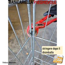 Carica l'immagine nel visualizzatore di Gallery, BANCARELLA PIEGHEVOLE 80x80x80H ESPOSITORE CESTA CESTONE CON RIPIANO MOBILE X NEGOZI bancarelle