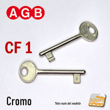 Carica l'immagine nel visualizzatore di Gallery, Chiave per porta interna serratura patent AGB cromo cromata nichelata normale standard semplice originale cf 1 N1