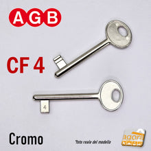 Carica l'immagine nel visualizzatore di Gallery, Chiave per porta interna serratura patent AGB cromo cromata nichelata normale standard semplice originale cf 4 N4
