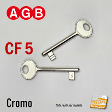 Carica l'immagine nel visualizzatore di Gallery, Chiave per porta interna serratura patent AGB cromo cromata nichelata normale standard semplice originale cf 5 N5