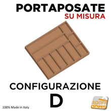 Carica l'immagine nel visualizzatore di Gallery, portaposate divisori per cassetto interno cucina per le posate mestoli forchette su misura a disegno