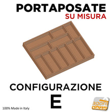 Carica l'immagine nel visualizzatore di Gallery, portaposate divisori per cassetto interno cucina per le posate mestoli forchette su misura a disegno costruito al cm