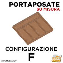 Carica l'immagine nel visualizzatore di Gallery, portaposate divisori per cassetto interno cucina per le posate mestoli forchette su misura a disegno robusto senza sprechi