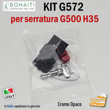 Carica l'immagine nel visualizzatore di Gallery, KIT CONTROPIASTRA E CHIAVE 5G572 PER SERRATURE BONAITI A GANCIO SCORREVOLI SCRIGNO G500 H35 5G572C0095 4G57200095 chiave a spillo pieghevole