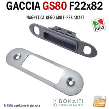 Load image into Gallery viewer, Riscontro Gaccia Bonaiti GS80 Magnetica Contropiastra per Serrature SMART Regolabile Cromo Opaco 4GS8000495 argento