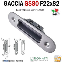 Load image into Gallery viewer, Riscontro Gaccia Bonaiti GS80 Magnetica Contropiastra per Serrature SMART Regolabile Cromo Opaco 4GS8000495 color alluminio