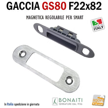 Load image into Gallery viewer, 4GS8000485 Riscontro Gaccia Bonaiti GS80 Magnetica Contropiastra per Serrature SMART Regolabile Cromo Satinata cromata sat