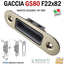 Load image into Gallery viewer, Riscontro Gaccia Bonaiti GS80 Magnetica Contropiastra per Serrature SMART Regolabile Nichel Lucido Nichelato