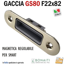 Load image into Gallery viewer, Riscontro Gaccia Bonaiti GS80 Magnetica Contropiastra per Serrature SMART Regolabile Nichel Lucido Nichelato Nichelata Lucida 4GS80004)5