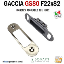 Load image into Gallery viewer, Riscontro Gaccia Bonaiti GS80 Magnetica Contropiastra per Serrature SMART Regolabile Nichel Lucido Nichelato Nichelata Lucida