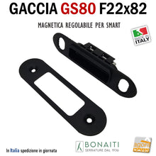 Carica l'immagine nel visualizzatore di Gallery, Riscontro Gaccia Bonaiti GS80 Magnetica Contropiastra per Serrature SMART Regolabile Nera Matt Black Frontale nero opaco 4GS80000K5 incontro serrature