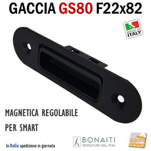Carica l'immagine nel visualizzatore di Gallery, Riscontro Gaccia Bonaiti GS80 Magnetica Contropiastra per Serrature SMART Regolabile Nera Matt Black Frontale nero opaco 4GS80000K5 incontro serrature