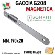 Carica l'immagine nel visualizzatore di Gallery, Riscontro Gaccia 208 Bonaiti 20x190 Argento x Serrature B-ITA Magnetiche Incontro completo di pozzetto 762 cromato opaco 4G76200045 + 4G20800095