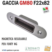 Carica l'immagine nel visualizzatore di Gallery, Riscontro Gaccia Bonaiti GM80 Magnetica Contropiastra per Serrature FORTY NG Regolabile cromo opaco