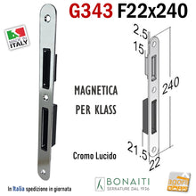 Carica l'immagine nel visualizzatore di Gallery, CONTROPIASTRA MM 240X22 PER KLASS COMPLETA DI POZZETTO
MAGNETICO MOD. 760 E MOD. 707 - BORDO TONDO G343 Bonaiti