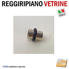 Carica l'immagine nel visualizzatore di Gallery, REGGIRIPIANO (PERNO) PER VETRINE E RIPIANI CON GOMMA DIAM.12X18 REGGIVETRO O-ring OTTONE NICHELATO robusto e professionale